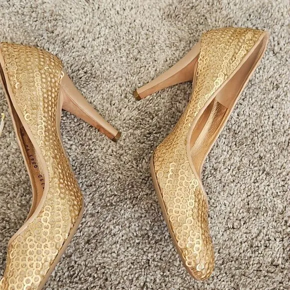 Salvatore Ferragamo gold heels 10