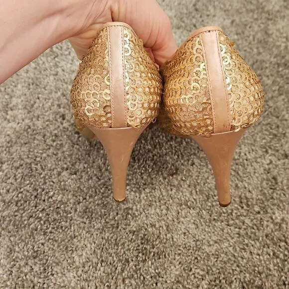 Salvatore Ferragamo gold heels 10