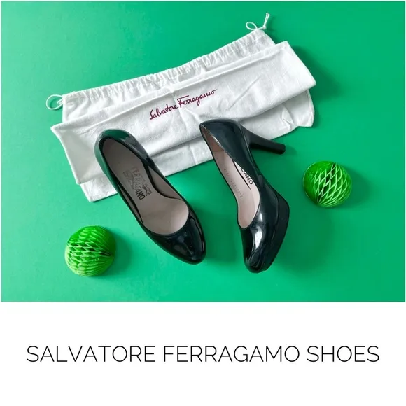 Salvatore Ferragmo shoes size 5.5 pumps heels platform patent leather