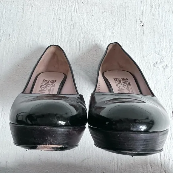 Salvatore Ferragmo shoes size 5.5 pumps heels platform patent leather