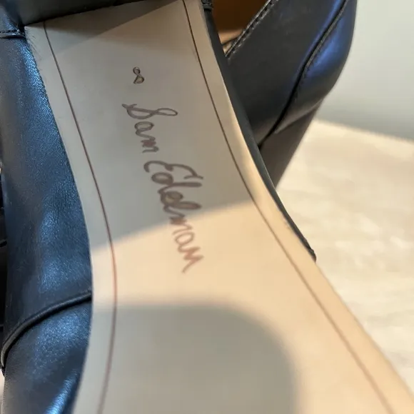 Sam Edelman Aurelie Black Leather Platform Heels in Size 8M/38EUR NWOT