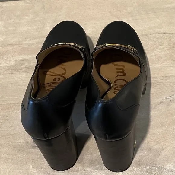 Sam Edelman Aurelie Black Leather Platform Heels in Size 8M/38EUR NWOT
