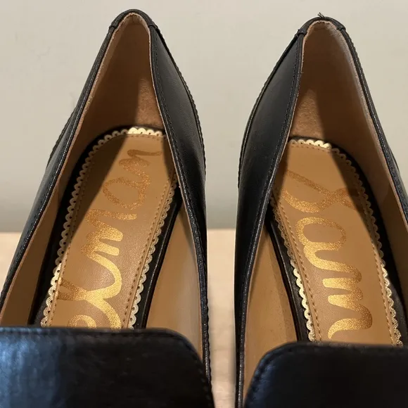 Sam Edelman Aurelie Black Leather Platform Heels in Size 8M/38EUR NWOT