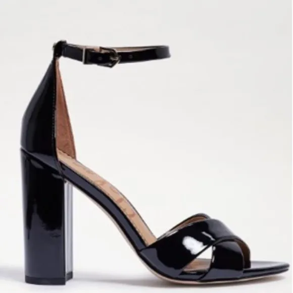Sam Edelman Black Block Heeled Ankle Strap Sandals -- Size 7