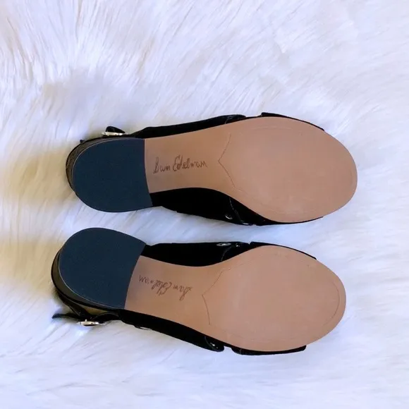 Sam Edelman Black Suede Grommet Block Heel Sandals
