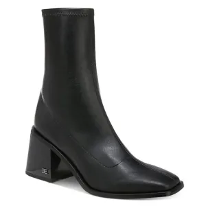 Sam Edelman Black Wells Faux Leather Block Heel Ankle Boots Size 9.5M New