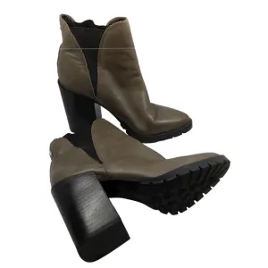 Sam Edelman Block Heel Booties Size 10 Green and Black