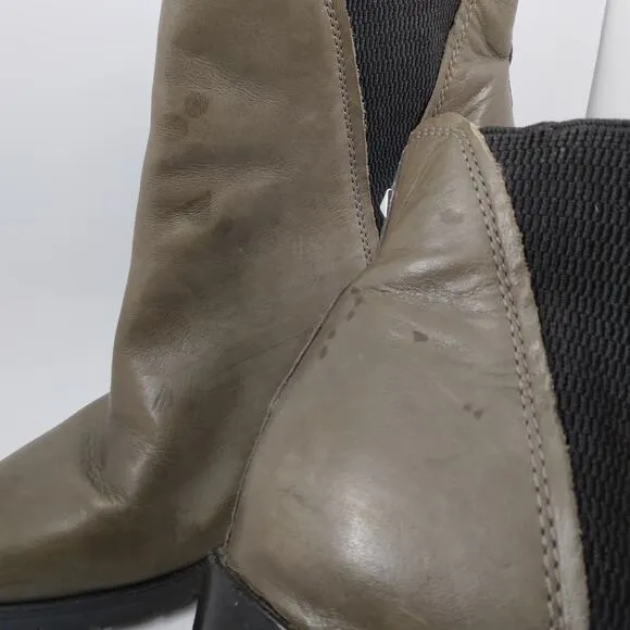 Sam Edelman Block Heel Booties Size 10 Green and Black