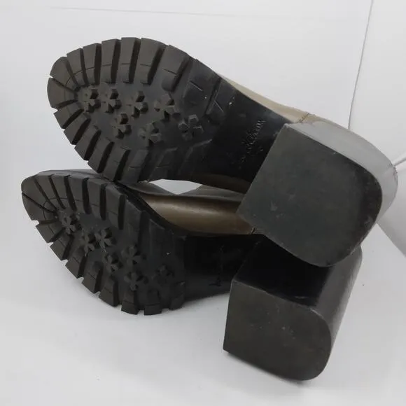 Sam Edelman Block Heel Booties Size 10 Green and Black