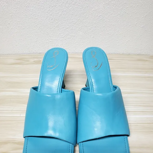 Sam Edelman Carmen Capri Blue Pyramid Heel Sandals Size 10 40