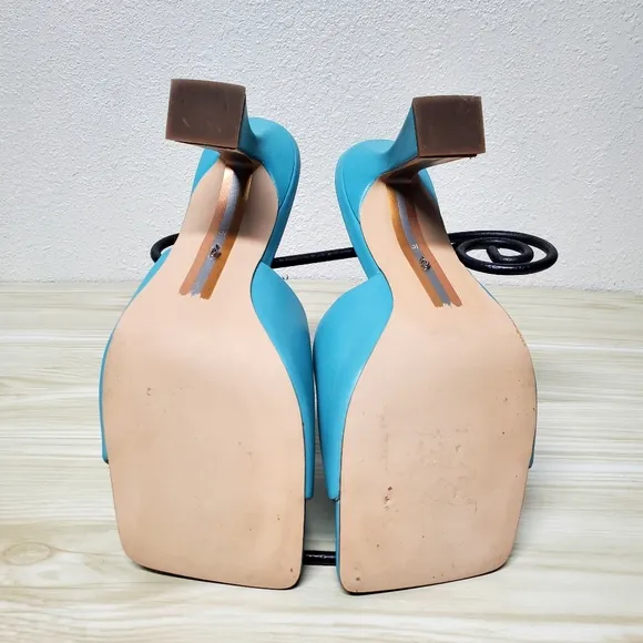Sam Edelman Carmen Capri Blue Pyramid Heel Sandals Size 10 40
