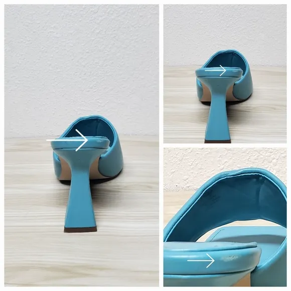 Sam Edelman Carmen Capri Blue Pyramid Heel Sandals Size 10 40