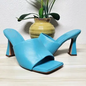Sam Edelman Carmen Capri Blue Pyramid Heel Sandals Size 10 40