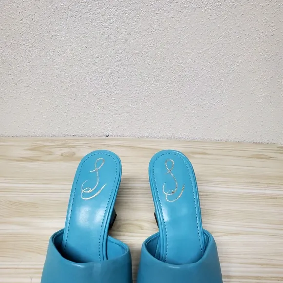 Sam Edelman Carmen Capri Blue Pyramid Heel Sandals Size 10 40