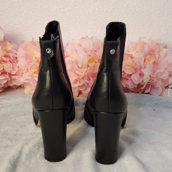 𝅺SAM Edelman Case Leather Block Heel Boots Size: 8.5