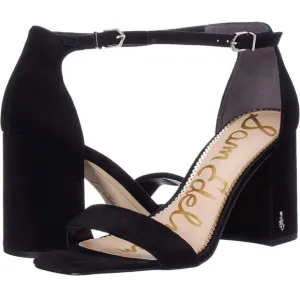 Sam Edelman Daniella black suede leather ankle block heel sandals Sz 10 1/2 new