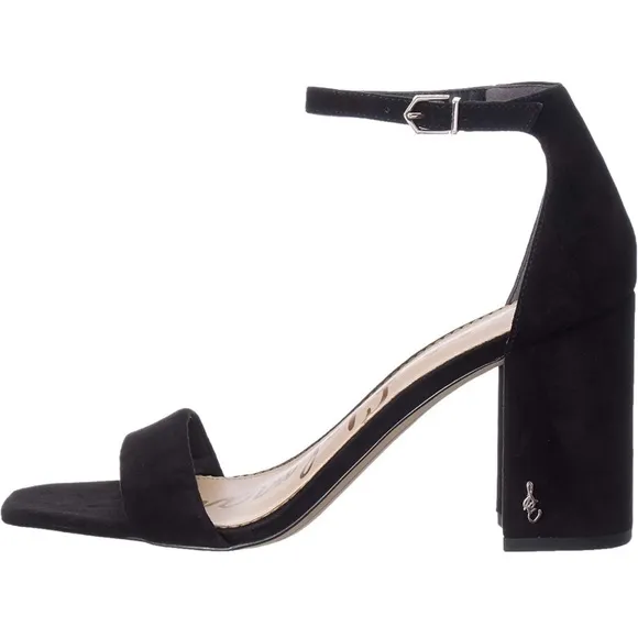 Sam Edelman Daniella black suede leather ankle block heel sandals Sz 10 1/2 new