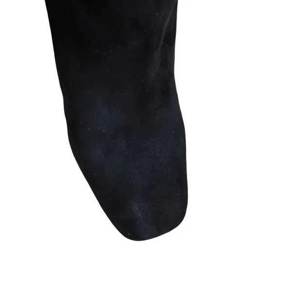 SAM EDELMAN FAWN BLOCK HEEL BOOTIE Black Suede‎ size 8.5 EUC