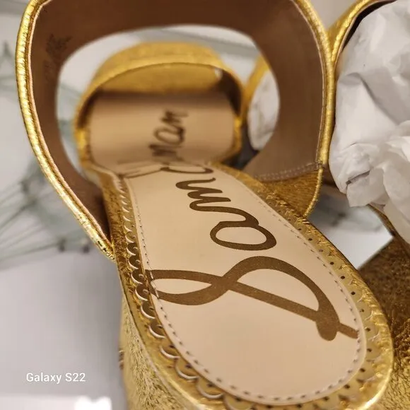 Sam Edelman Gold Leather &quot;Delaney&quot; Block Heeled Sandals. NIB. Various