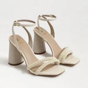 Sam Edelman Kia Beads Modern Ivory Ankle Strap Heel Women's Size 10.5 New in box