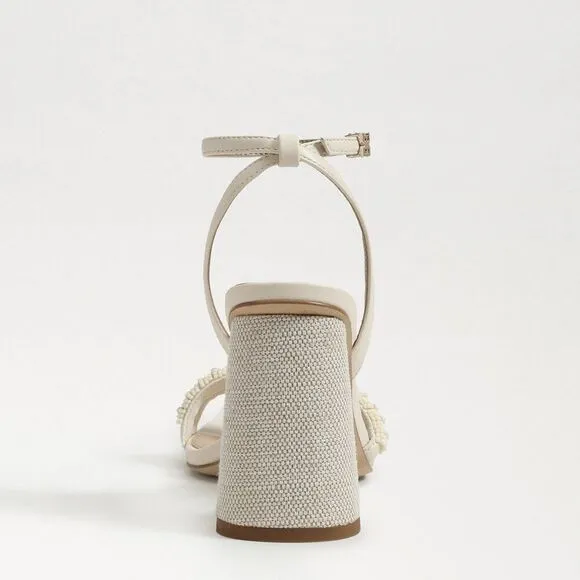 Sam Edelman Kia Beads Modern Ivory Ankle Strap Heel Women's Size 10.5 New in box