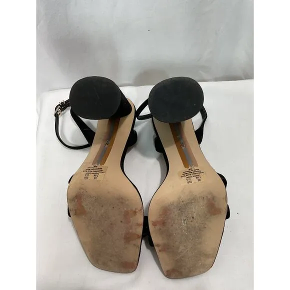 Sam Edelman 'Kia' Black Leather Sandals Size 7.5