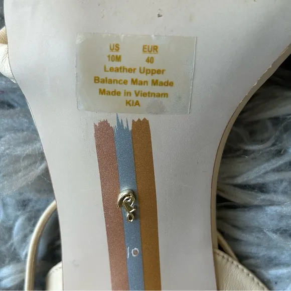 Sam Edelman Kia neutral beige block heel sandals women’s shoe size 10