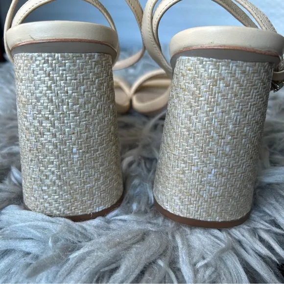 Sam Edelman Kia neutral beige block heel sandals women’s shoe size 10