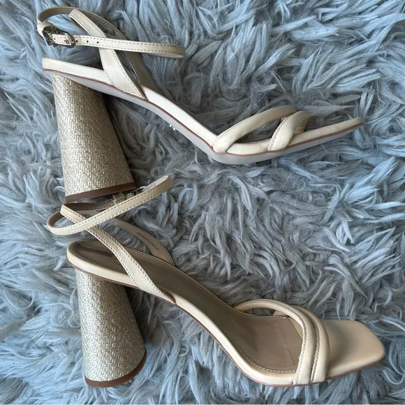 Sam Edelman Kia neutral beige block heel sandals women’s shoe size 10