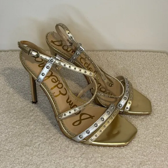 Sam Edelman | Lennox High-Heel Sandals | Gold   Silver