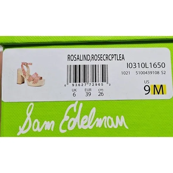 Sam Edelman Rosalind Terracotta Rose Women's Block Heel Sandals Size 9