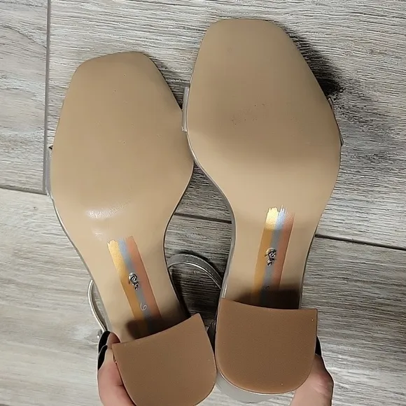 Sam Edelman Size 6 Silver Leather Daniella Block Heeled Sandal