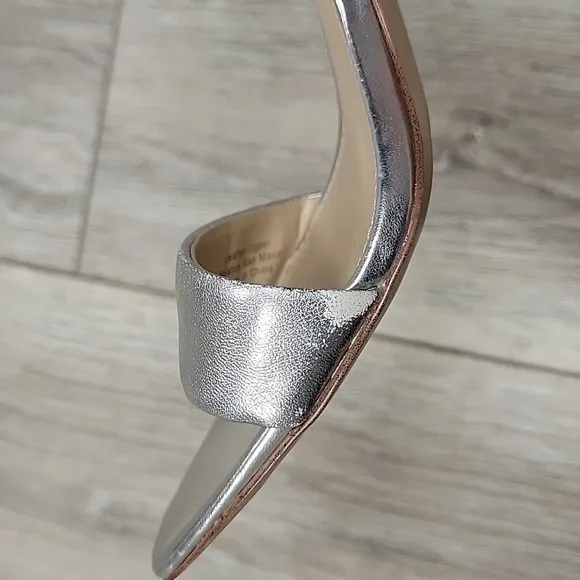 Sam Edelman Size 6 Silver Leather Daniella Block Heeled Sandal