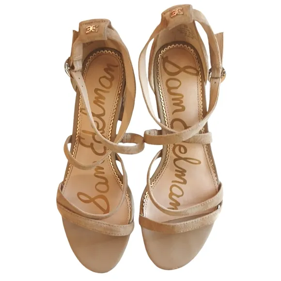 Sam Edelman Stacie Block Heel Suede Sandals size 6