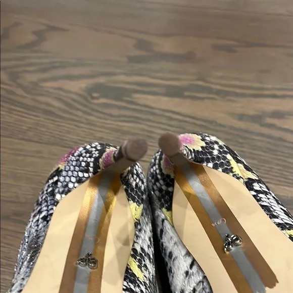 Sam Edelman Womens 6.5 Danna Lilac / Yellow Snake Print Pumps 4” Mob Wife