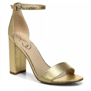 Sam Edelman Women's Yaro Almond Toe Gold High Heel Sandals size 9