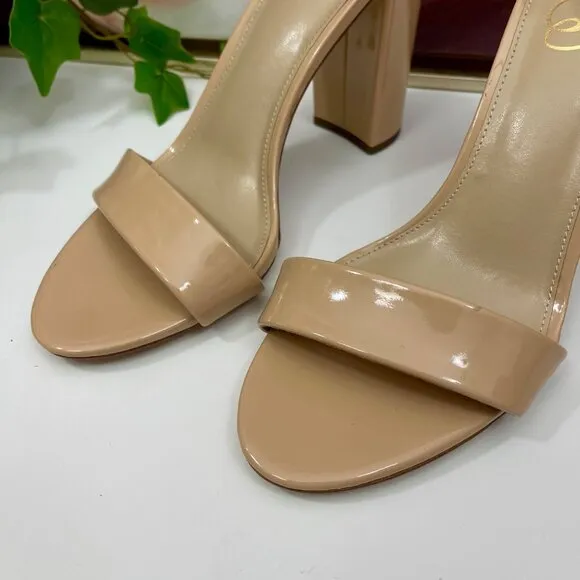SAM EDELMAN Yaro Block Heel Sandal in Beige Size 10