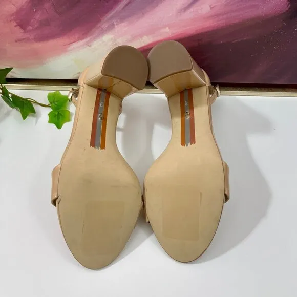 SAM EDELMAN Yaro Block Heel Sandal in Beige Size 9