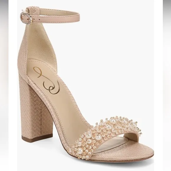 Sam‎ Edelman Yaro Perla Warm Tan Block Heel Sandals Sz 10 🟥
