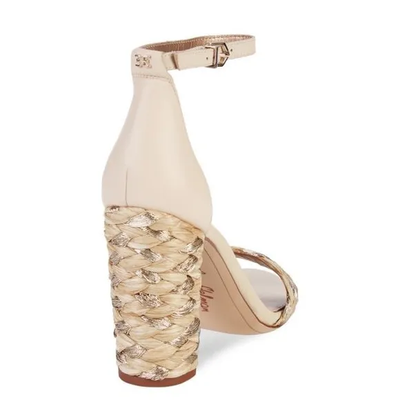 Sam EdelmanYoana Metallic Raffia High-Heel Sandals size‎ 8