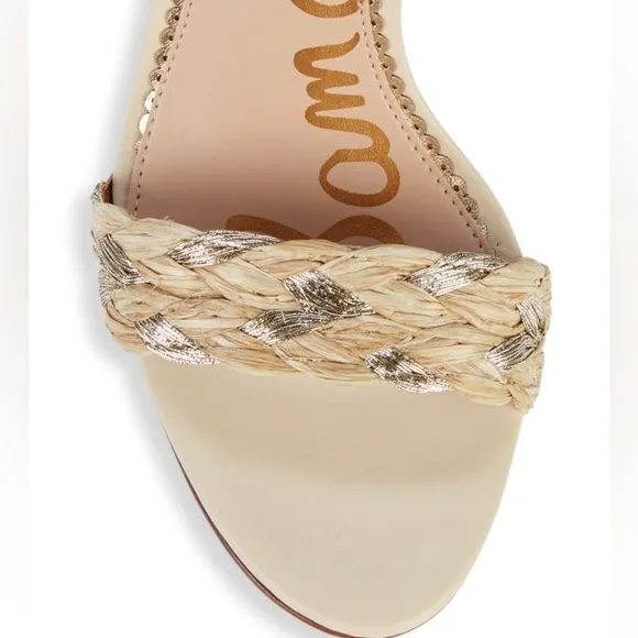 Sam EdelmanYoana Metallic Raffia High-Heel Sandals size‎ 8