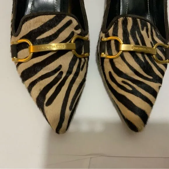 Samantha Sung  shoes low heels  calf hair animal print size 36.5