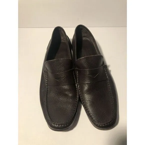 Sandrino By Sandro Moscoloni Placido Leather Penny Loafers 10.5D Shoes Brown