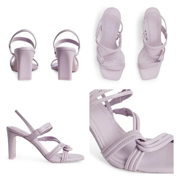 SANDRO Leather Slingback Sandals 70 Faye Size 37 EU in Purple Lavender