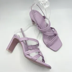 SANDRO Leather Slingback Sandals 70 Faye Size 37 EU in Purple Lavender