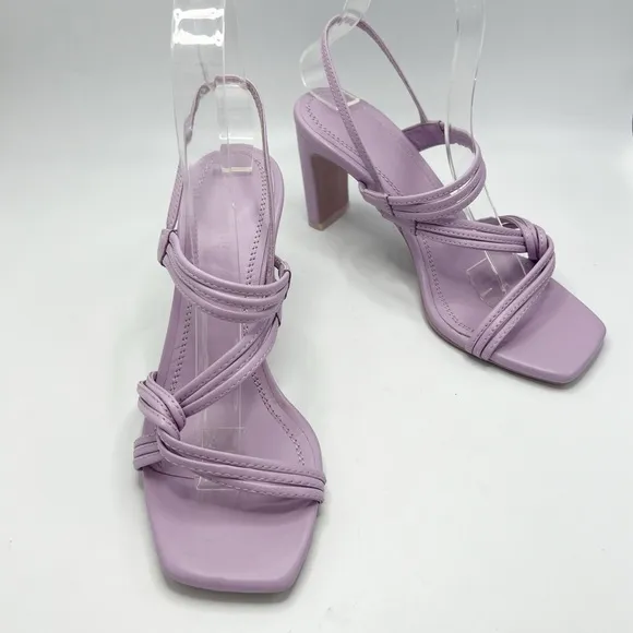 SANDRO Leather Slingback Sandals 70 Faye Size 37 EU in Purple Lavender