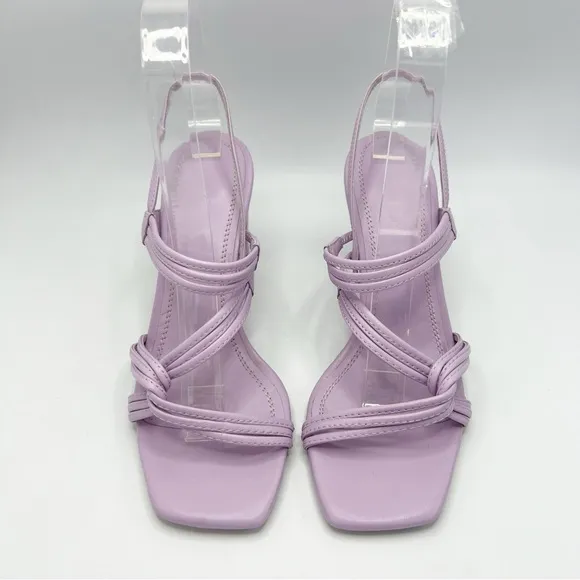 SANDRO Leather Slingback Sandals 70 Faye Size 37 EU in Purple Lavender