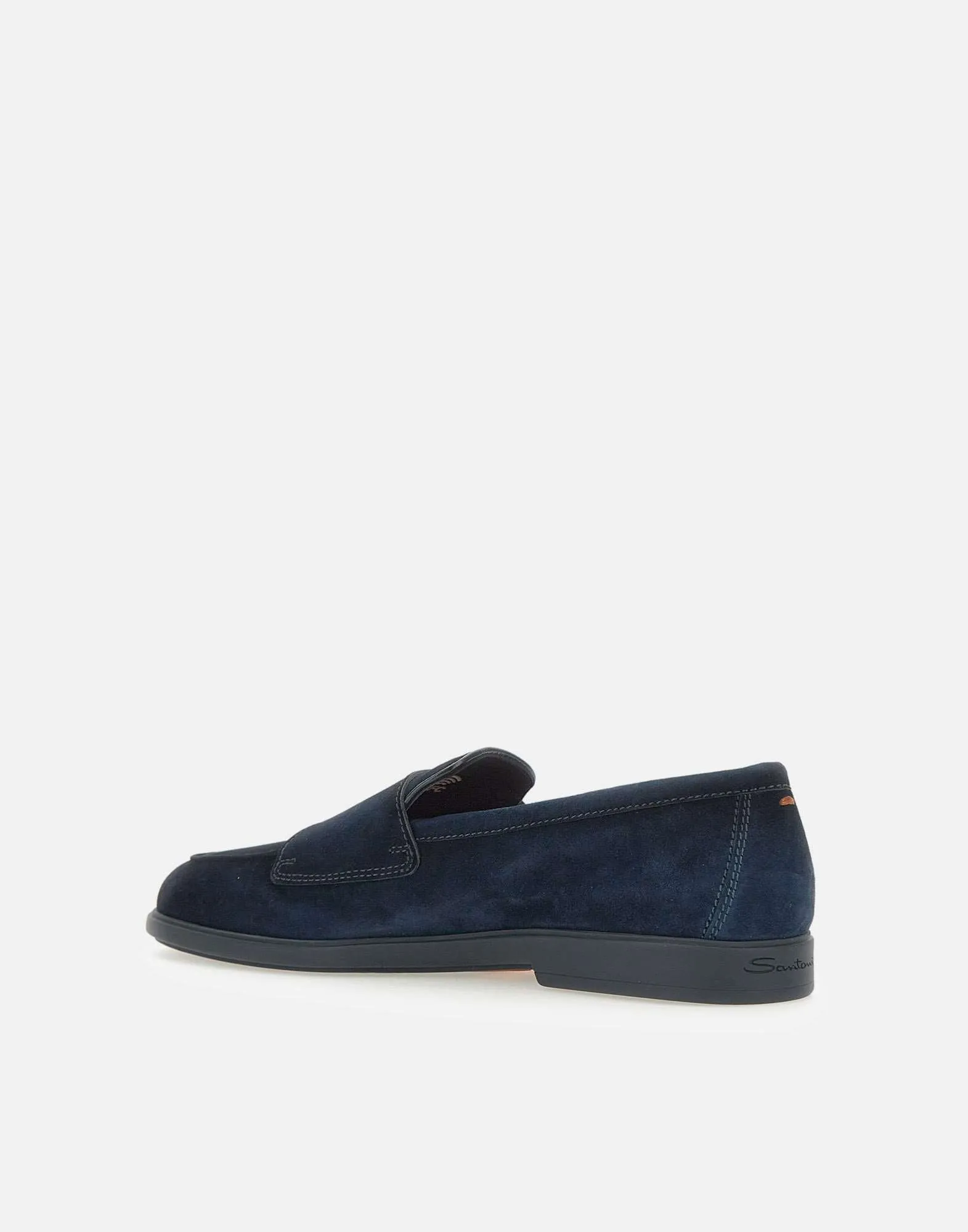 Santoni Midnight Blue Suede Loafers