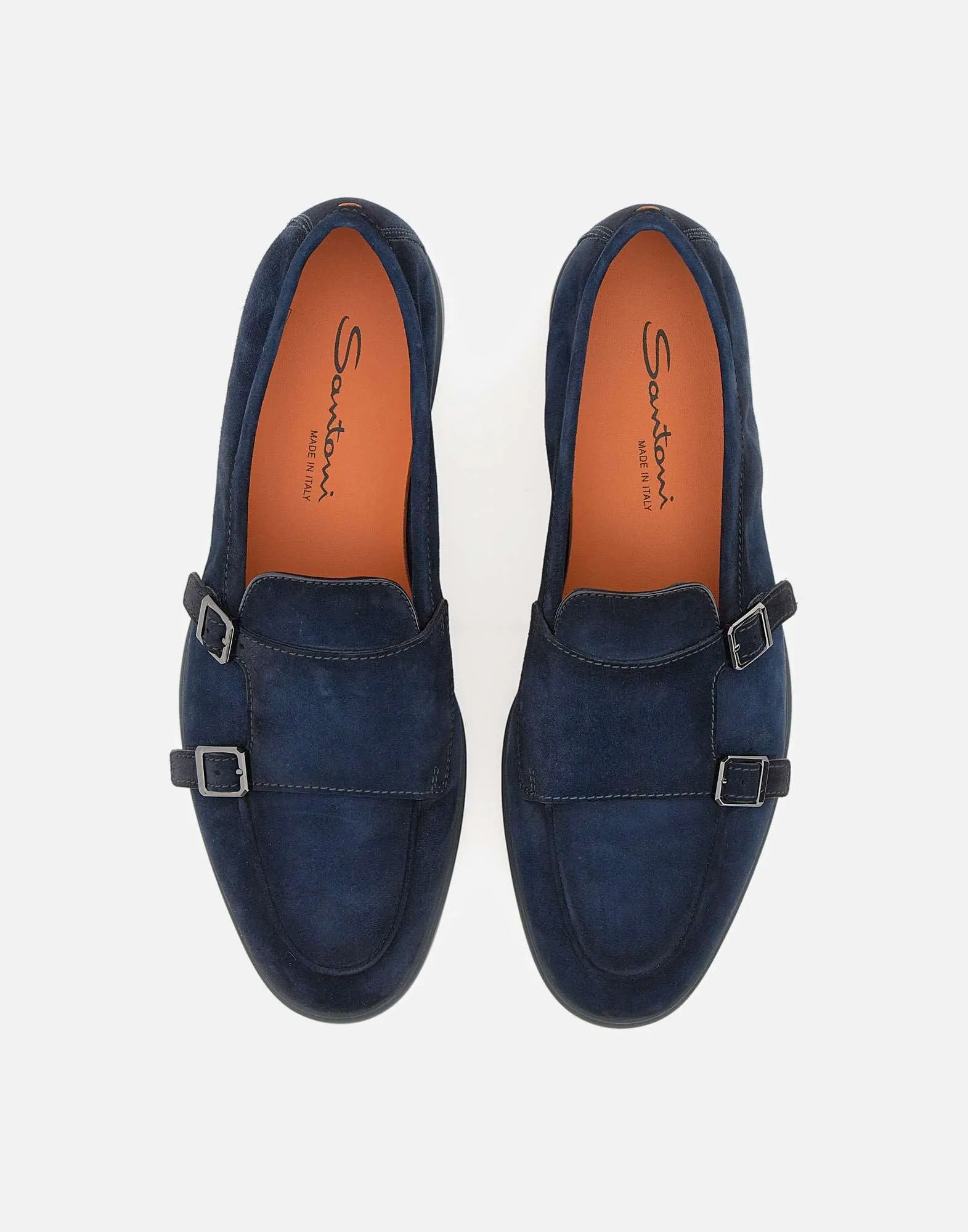 Santoni Midnight Blue Suede Loafers