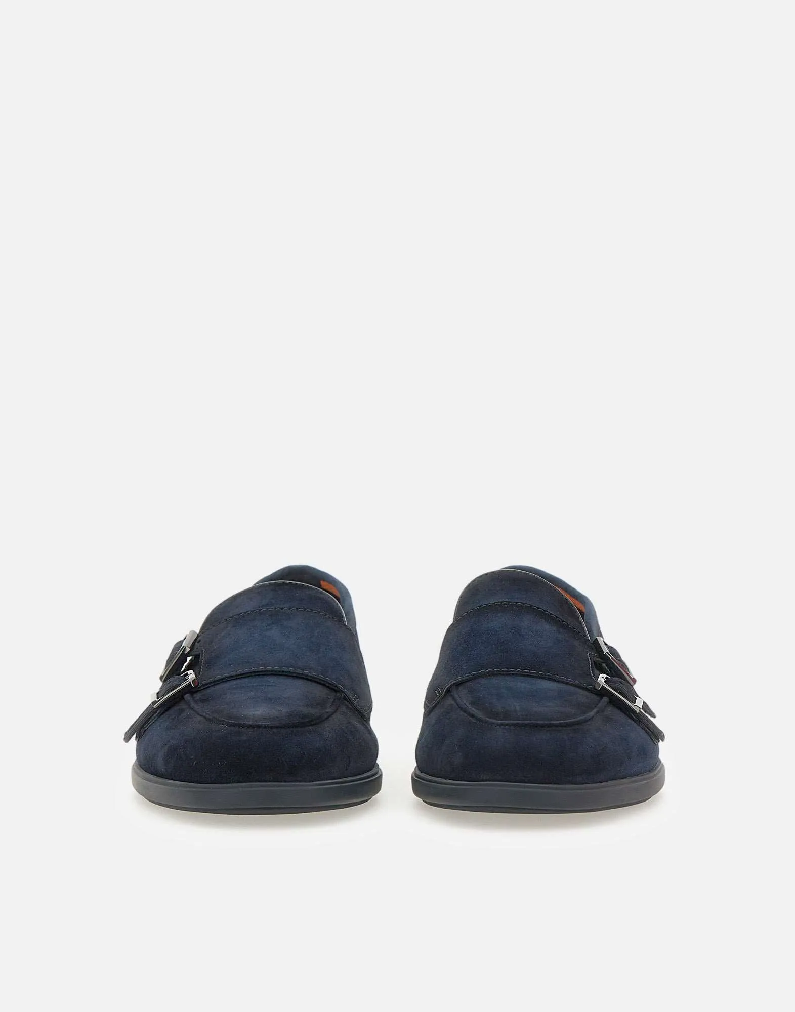 Santoni Midnight Blue Suede Loafers